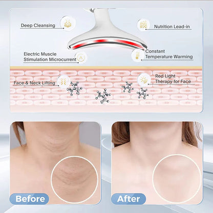 EMS Facial Massager with Microcurrent and Red Light Therapy for Skin Tightening