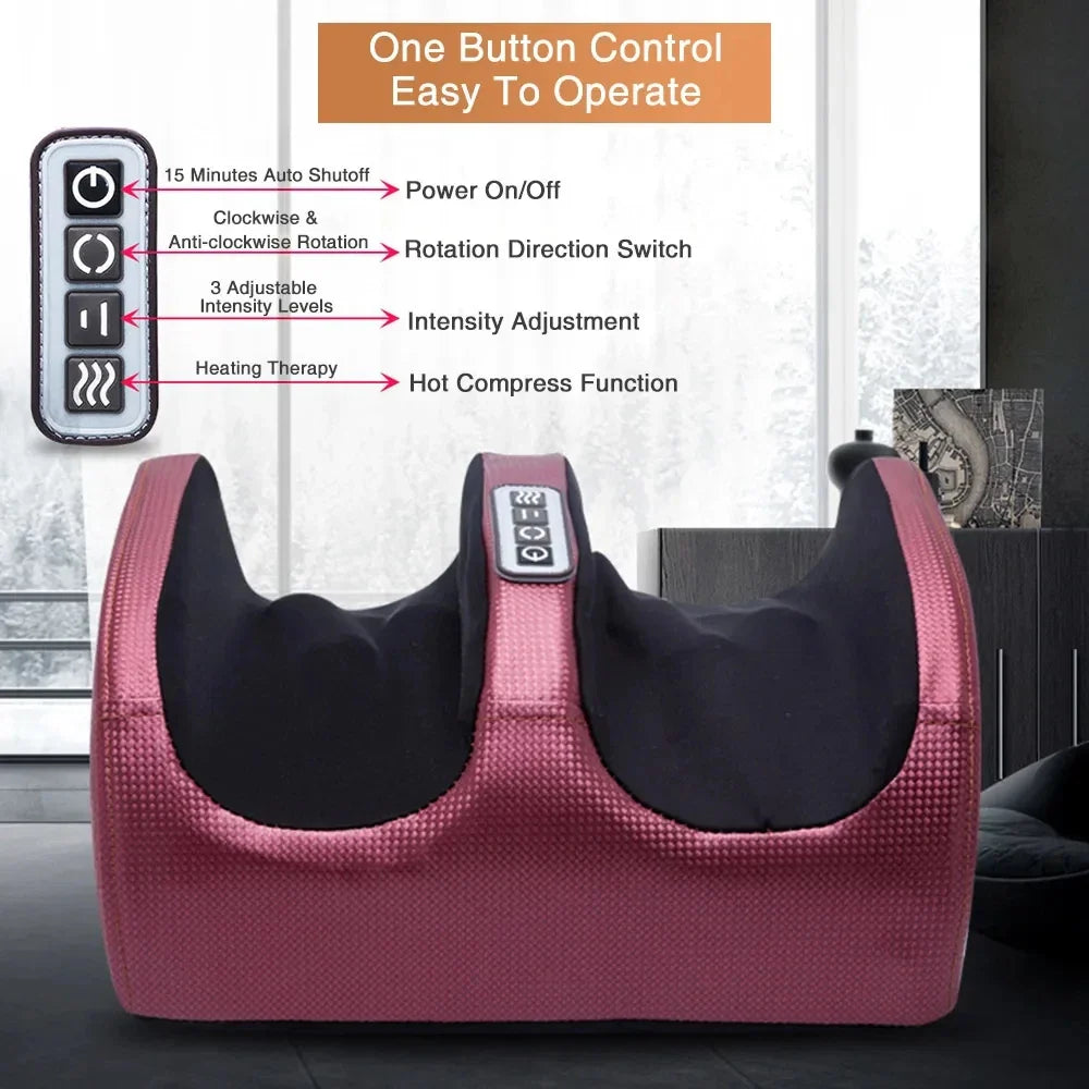 Smart Electric Heated Foot Massager – Deep Tissue Kneading