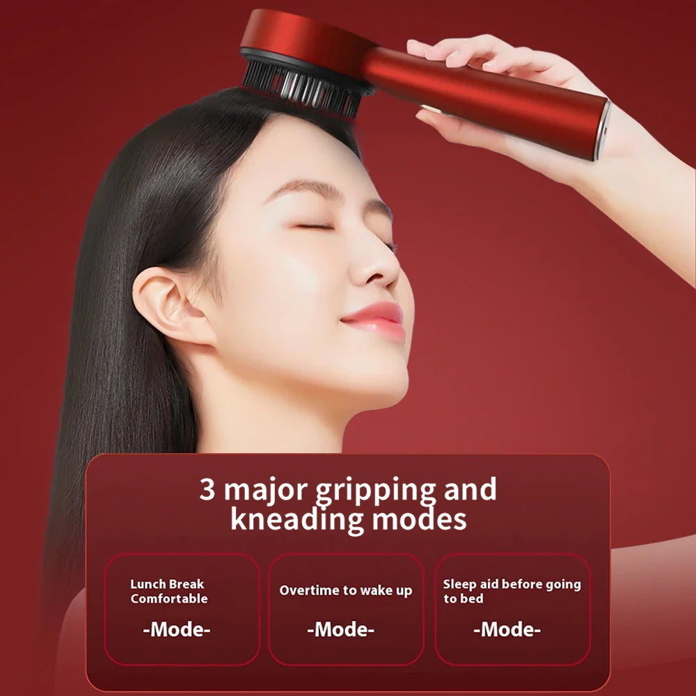 3 Modes Electric Vibration Massage Comb with Red Light for Hair Growth