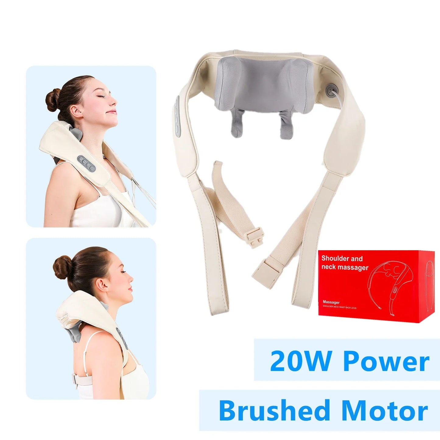 Foreverlily 26W Neck And Shoulder Massager – Powerful Wireless Kneading Comfort