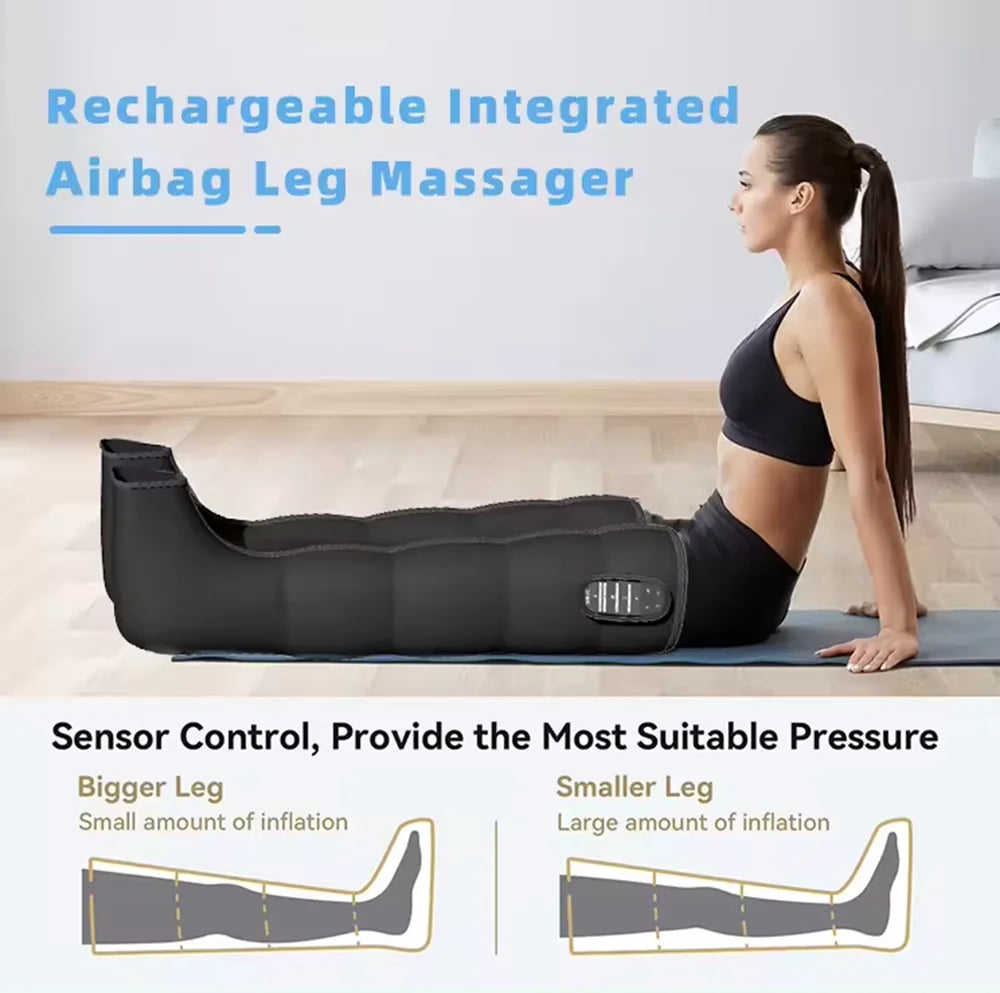 Air Compression Leg Massage Boots – Rechargeable Battery