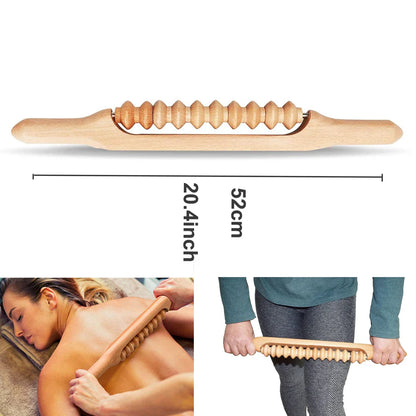 Wood Therapy Roller Gear Stick – High-Quality Natural Wood Massage Tool
