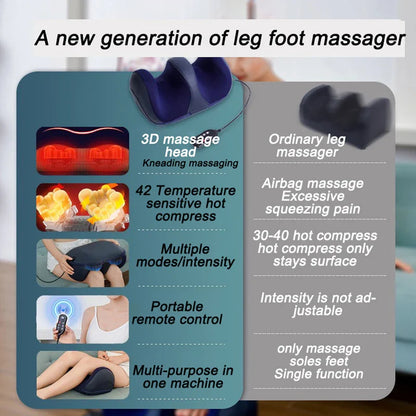 Electric Calf And Foot Massager With Shiatsu Hot Compression