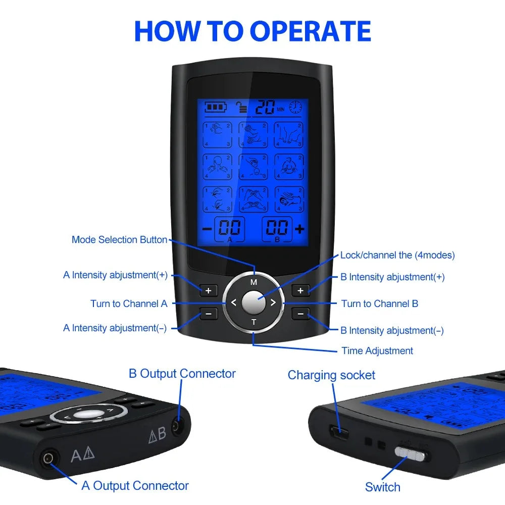 TENS EMS Muscle Stimulator 36 Modes