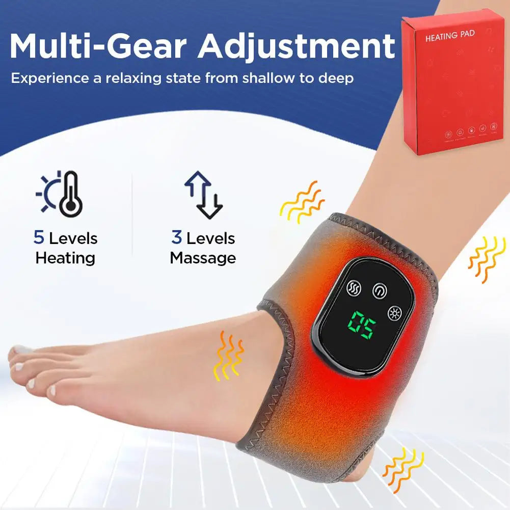 Electric Foot Massager with Heat and Ankle Wrap for Plantar Fasciitis