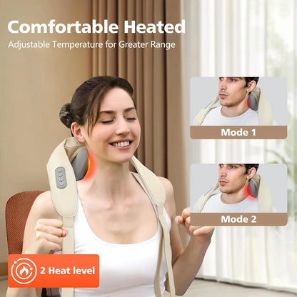 Neck Massager Cordless Shiatsu – Deep Heat Therapy Pro