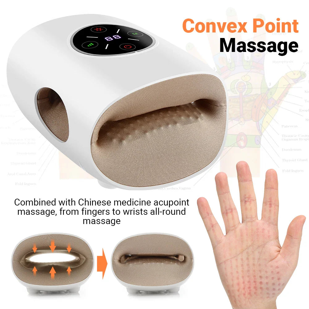 Electric Hand Massager with Air Compression, Heat Cordless for Arthritis Pain