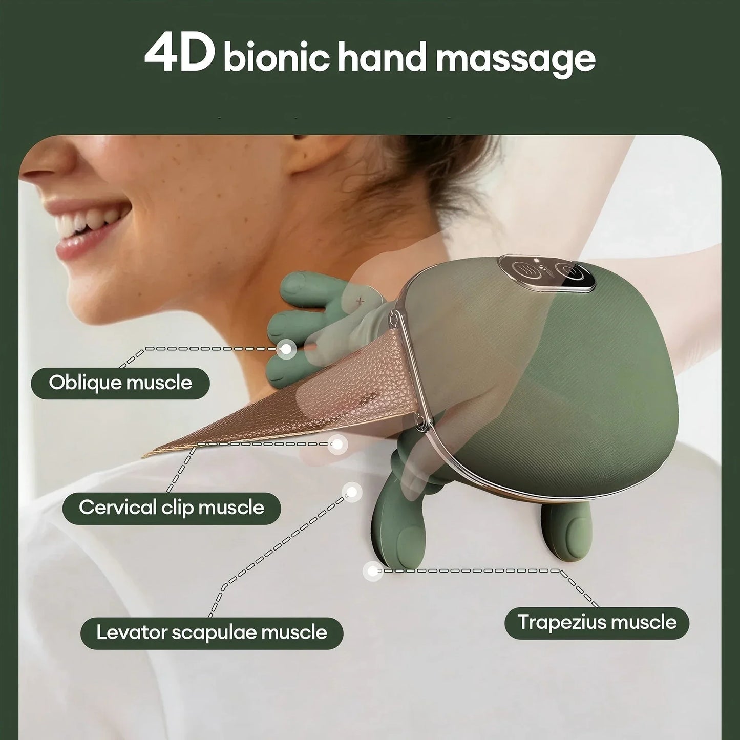 Smart Massager for Neck, Shoulders, Back, Hands and Legs with Brushless Motor