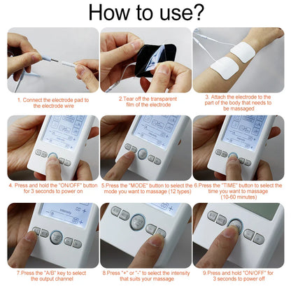 TENS EMS Muscle Stimulator, Portable Digital Pulse Massager for Physiotherapy