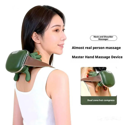 Heated Neck Massager with Shiatsu for Cervical and Shoulder Pain Relief at Home