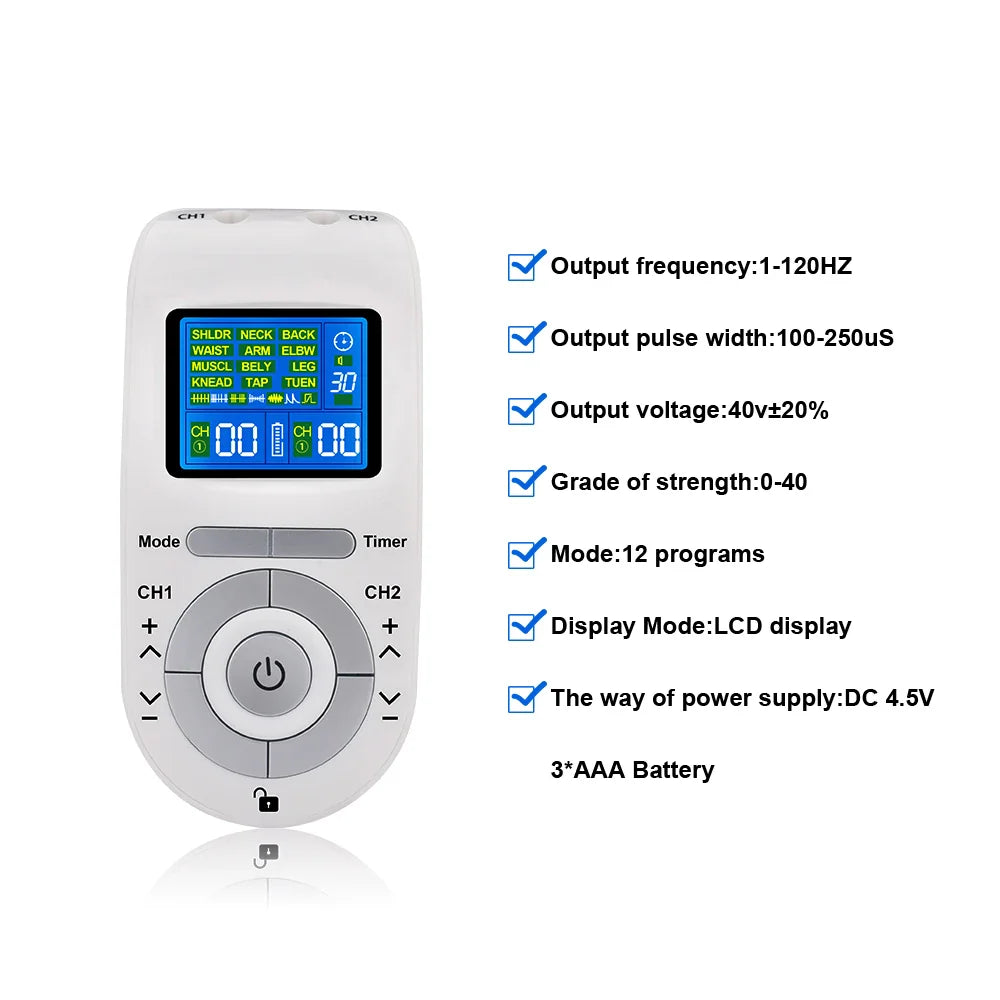 DearBeauty 12 Modes EMS TENS Pulse Massager For Pain Relief