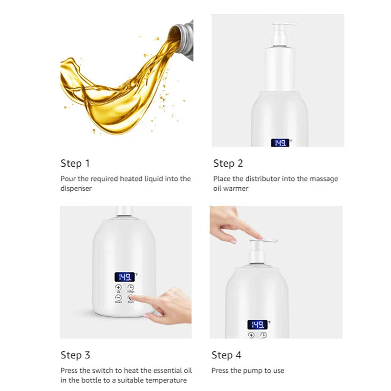 Massage Oil Heater With LED – Temperature Control 30-65C