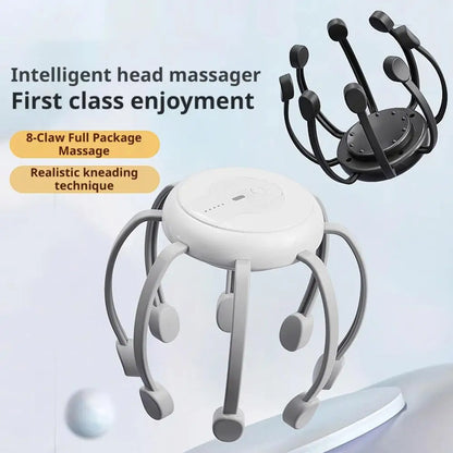 Electric Head Massager With 8-Claw Octopus Design, Portable Therapy Device