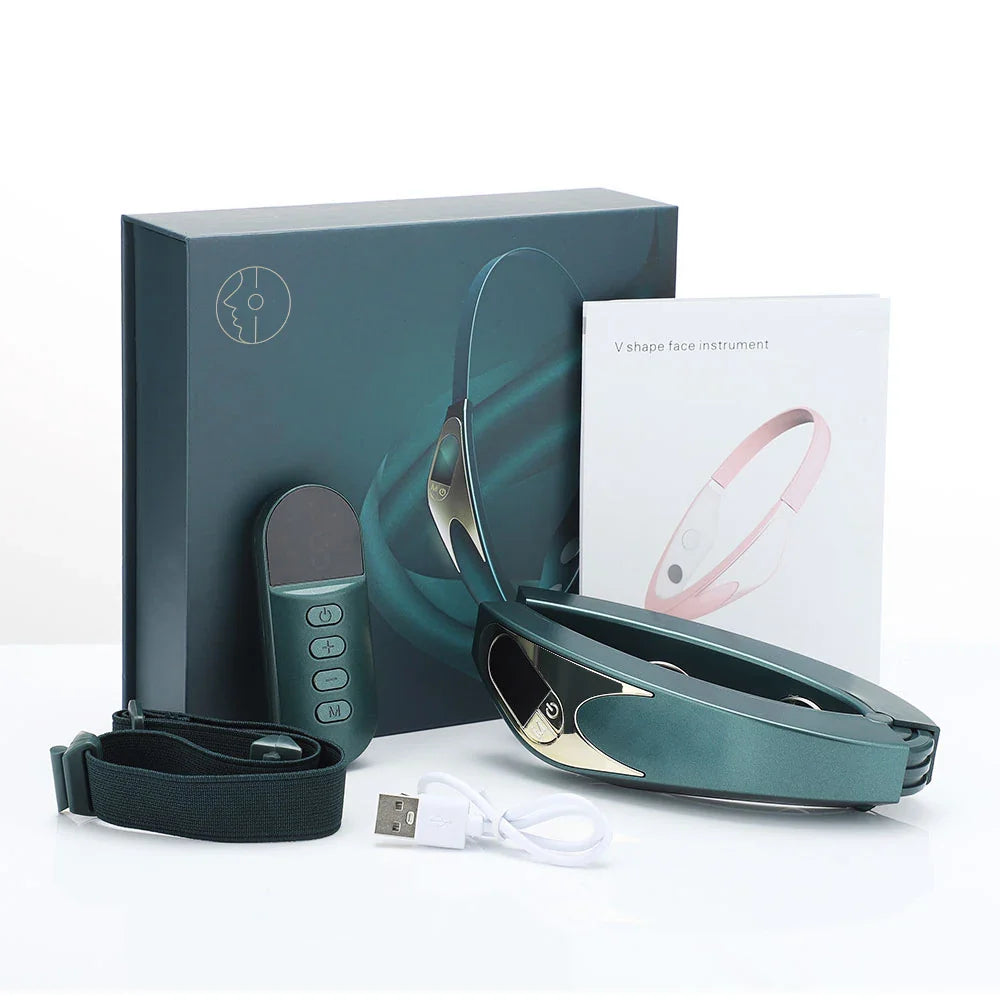 V Shape Face Massager EMS Microcurrent Chin Lift Remote