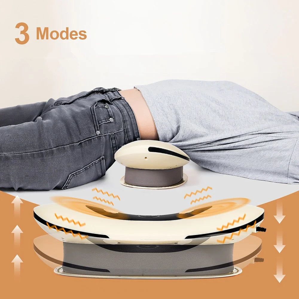 Electric Lumbar Traction Massager – Adjustable Vibration for Back Support