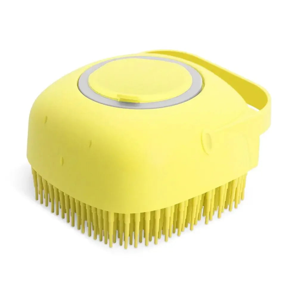 2-in-1 Dog and Cat Shampoo Brush with Silicone Massage Scrubber