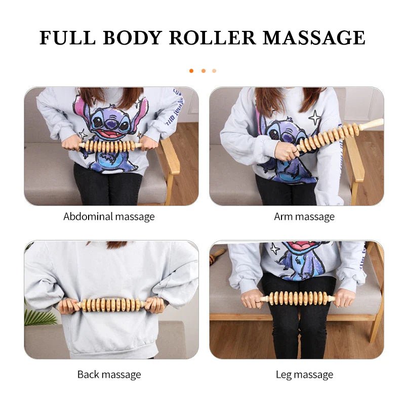Wood Therapy Massage Roller For Lymphatic Drainage Relief