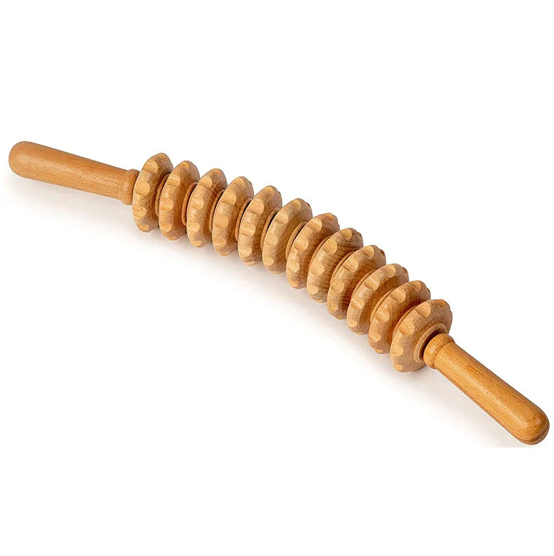 Wooden Roller Massager AL-MG-01 – 12 Wheel Relief Tool