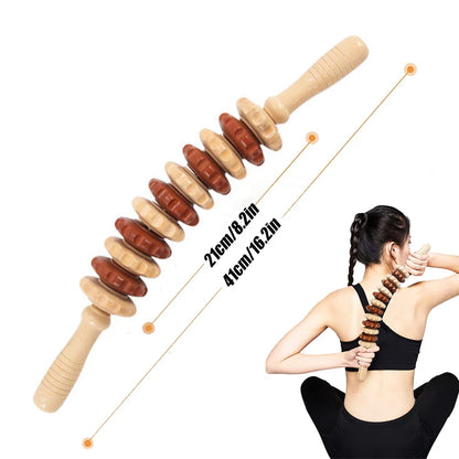 Wood Therapy Roller Gear Stick – High-Quality Natural Wood Massage Tool