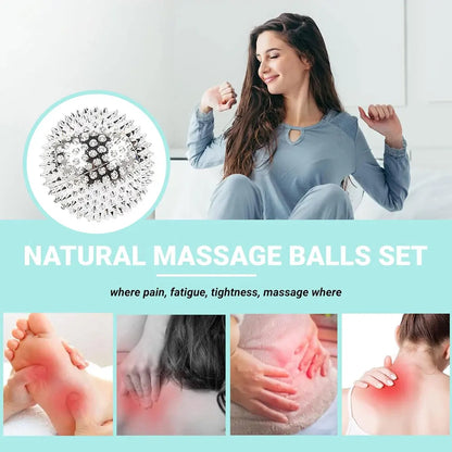 2pc Hand Magnetic Spiky Massage Ball Palm Acupressure