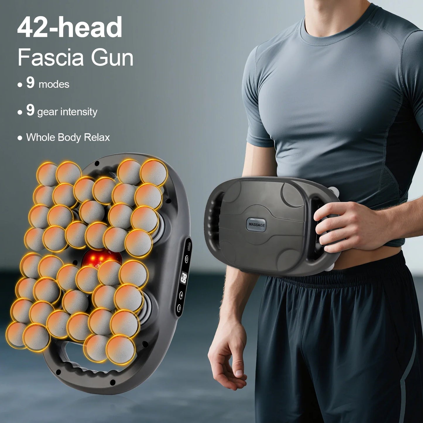 Wireless Fascia Gun with High Frequency Vibration, Deep Tissue Massage