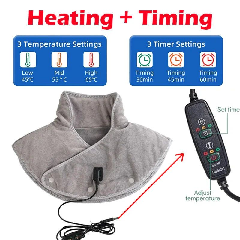 Electric Heating Shoulder Neck Pad Massager 3 Gear Shawl