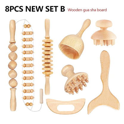Wood Therapy Massage Roller For Lymphatic Drainage Relief