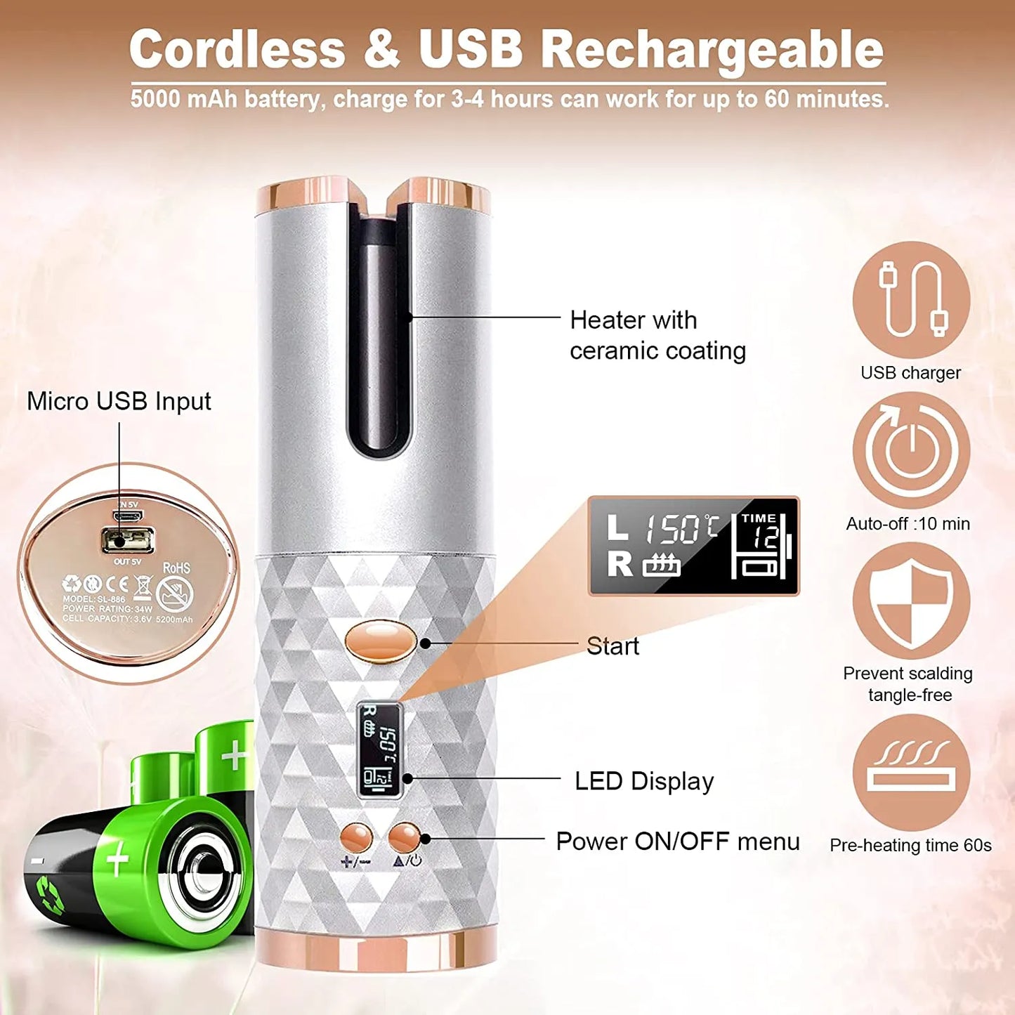 Cordless 360 Auto Hair Curler