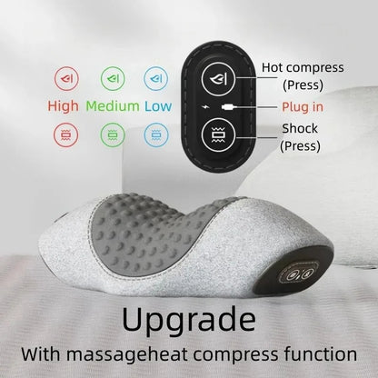 Neck Massage Pillow Vibration Hot Compress Memory Foam