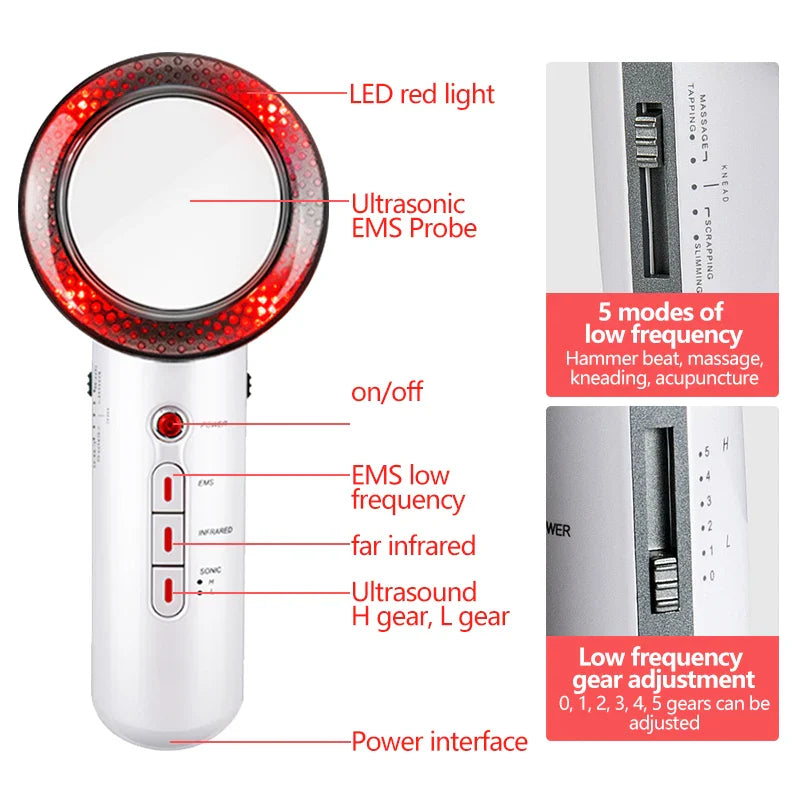 Kemetvov 3 In 1 EMS Infrared Ultrasonic Massager Slimming