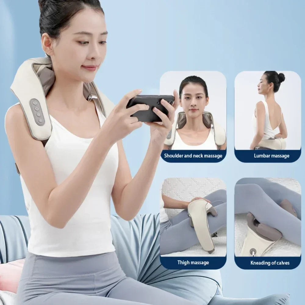 P100 – Heated Shiatsu Neck Massage Wrap With Heat Therapy