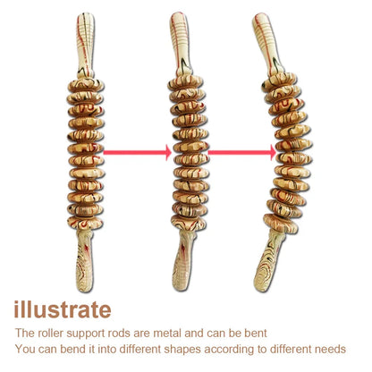 Wooden Roller Massager AL-MG-01 – 12 Wheel Relief Tool
