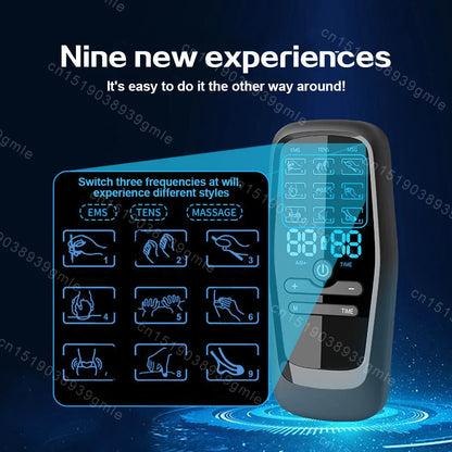 EMS Electric Muscle Stimulator USB Tens Unit Massager - Portable & USB Rechargeable