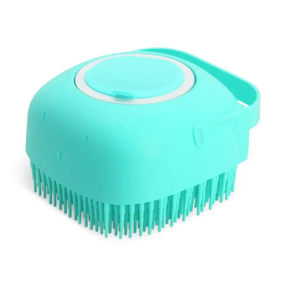2-in-1 Dog and Cat Shampoo Brush with Silicone Massage Scrubber