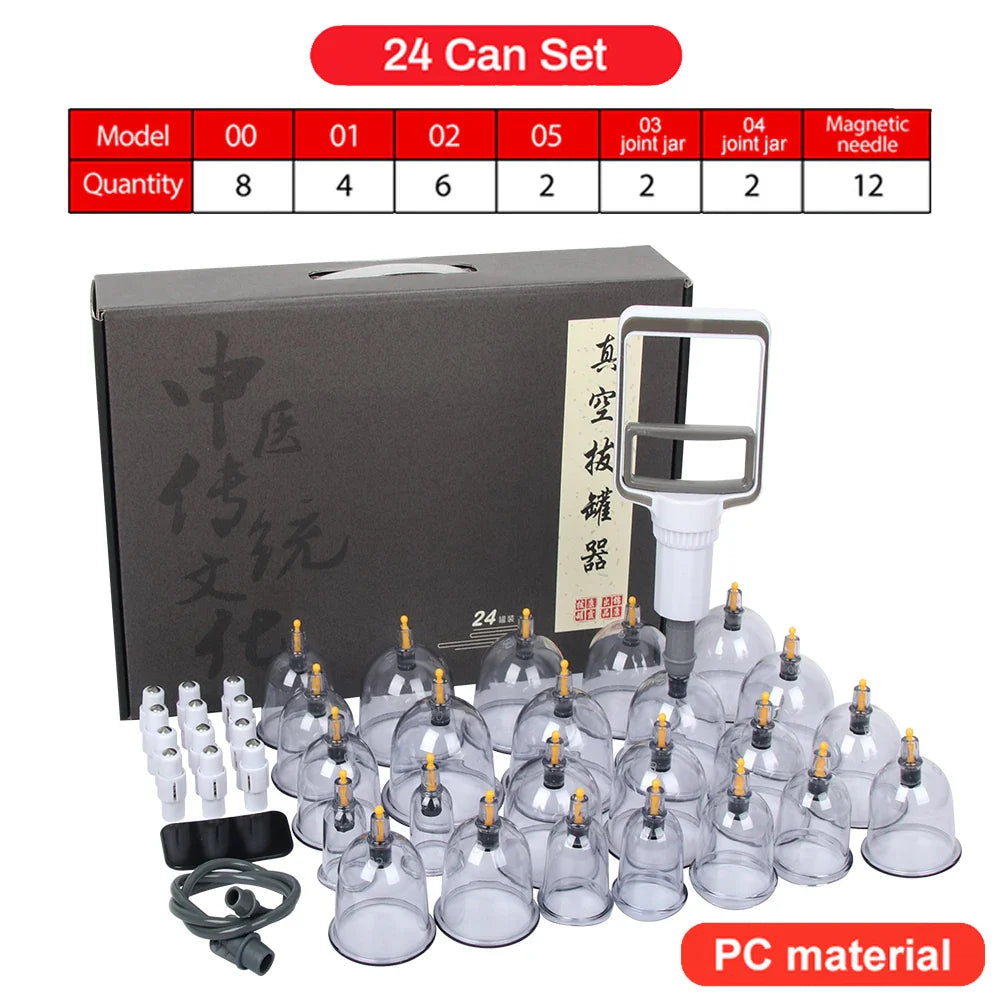 Vacuum Cupping Set Manual Pump Massager Suction Cups