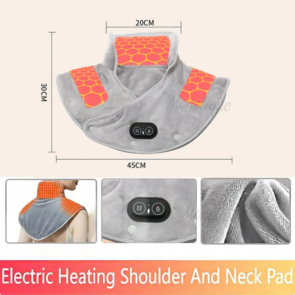 Electric Heating Shoulder Neck Pad Massager 3 Gear Shawl