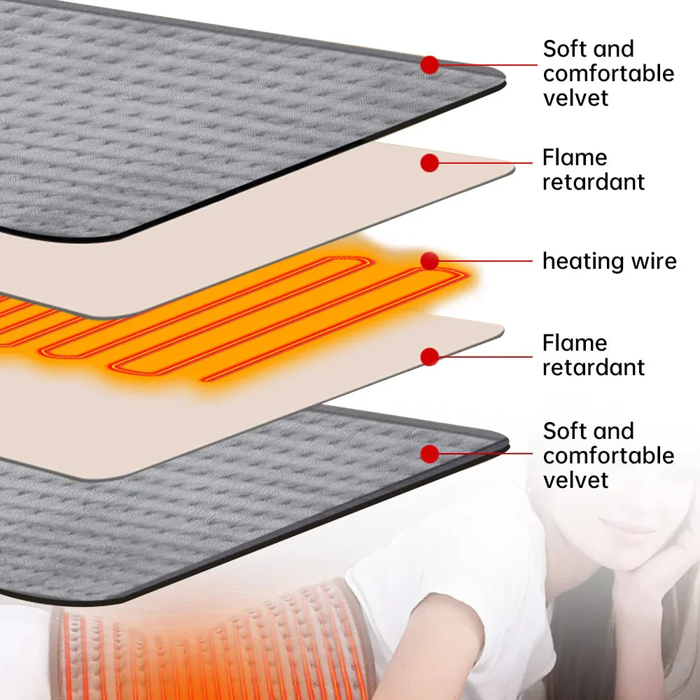 40x76cm Electric Heating Pad Massager – Lumbar Pain Relief