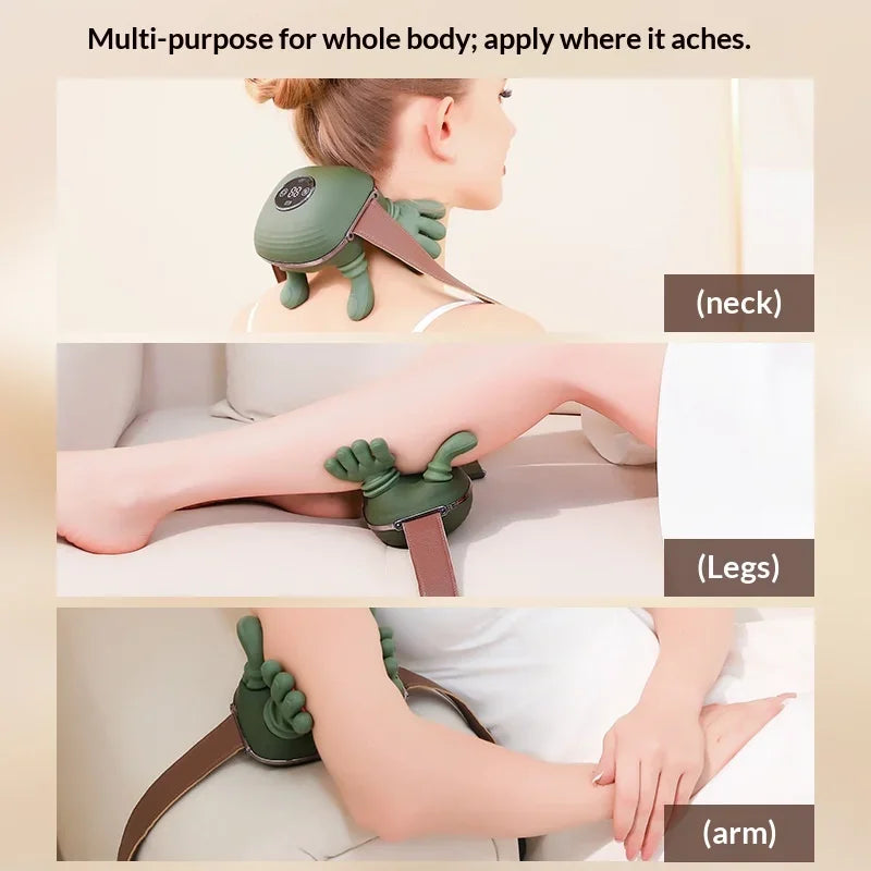 Wireless Heated Neck and Shoulder Massager with Kneading Trapezius Massage