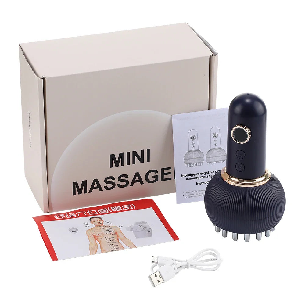 Meridian EMS Pulse Heating Massage Guasha Lymph Drainage Brush