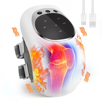 Cordless Knee Massager With Heat Vibration LED Light