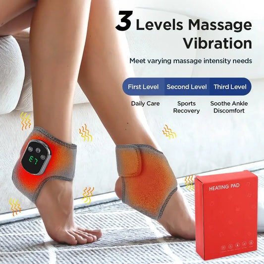 Electric Foot Massager with Heat and Ankle Wrap for