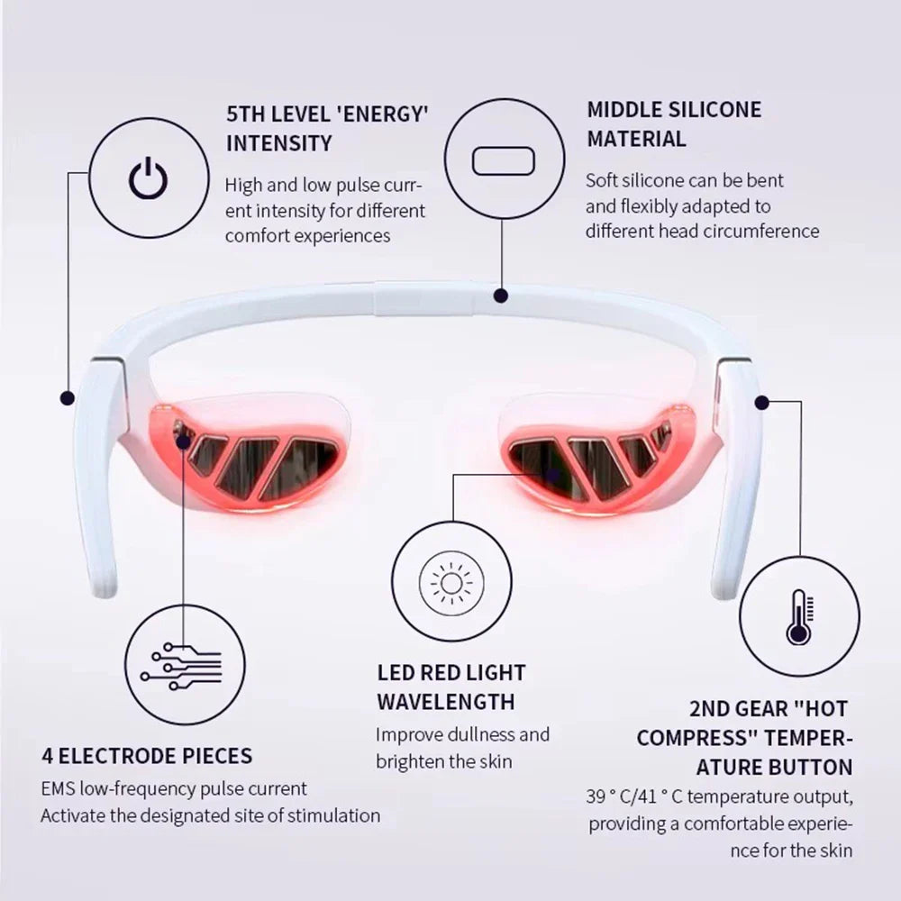 Vibration Red Light Eye Massager - Red Light Therapy