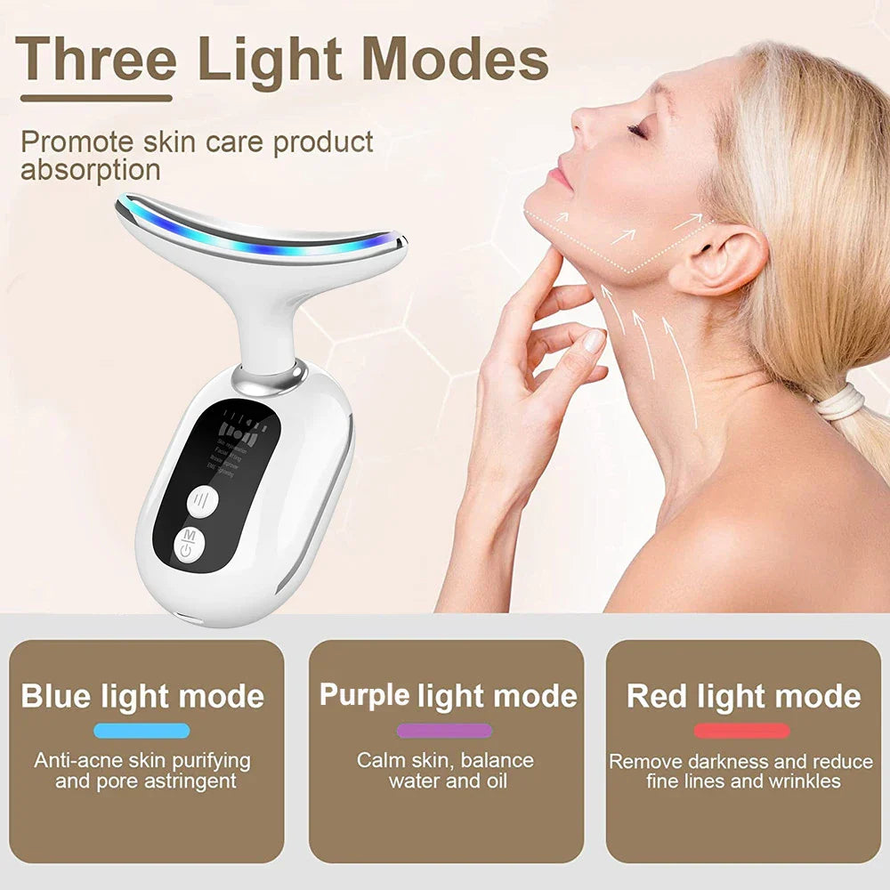 EMS Facial Massager with Microcurrent and Red Light Therapy for Skin Tightening