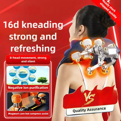 8 Head Kneading Wireless Neck Massager With Infrared Heat