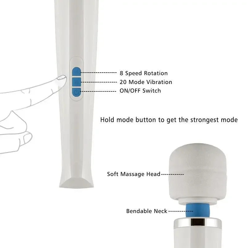 Portable Magic Wand Massager AV – USB Rechargeable Relief