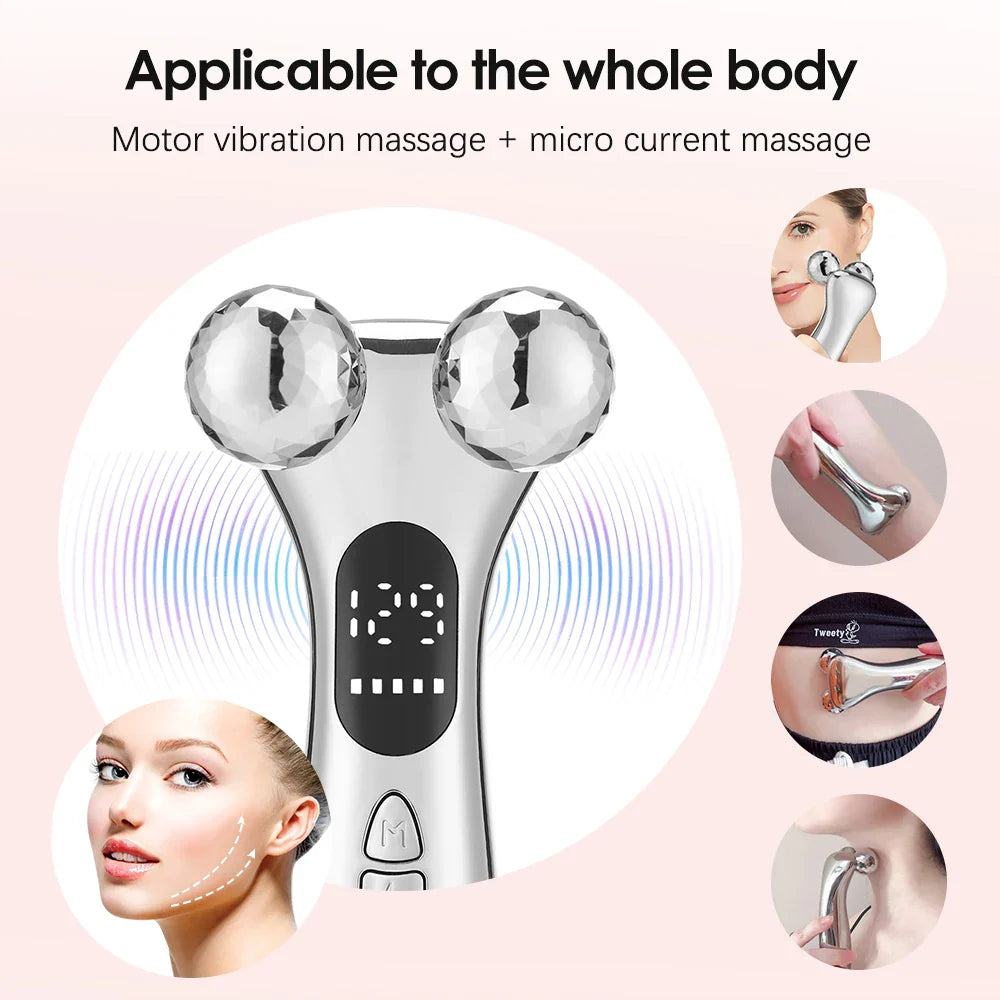 EMS Face Roller V Shaped Massager Microcurrent Lift Tool