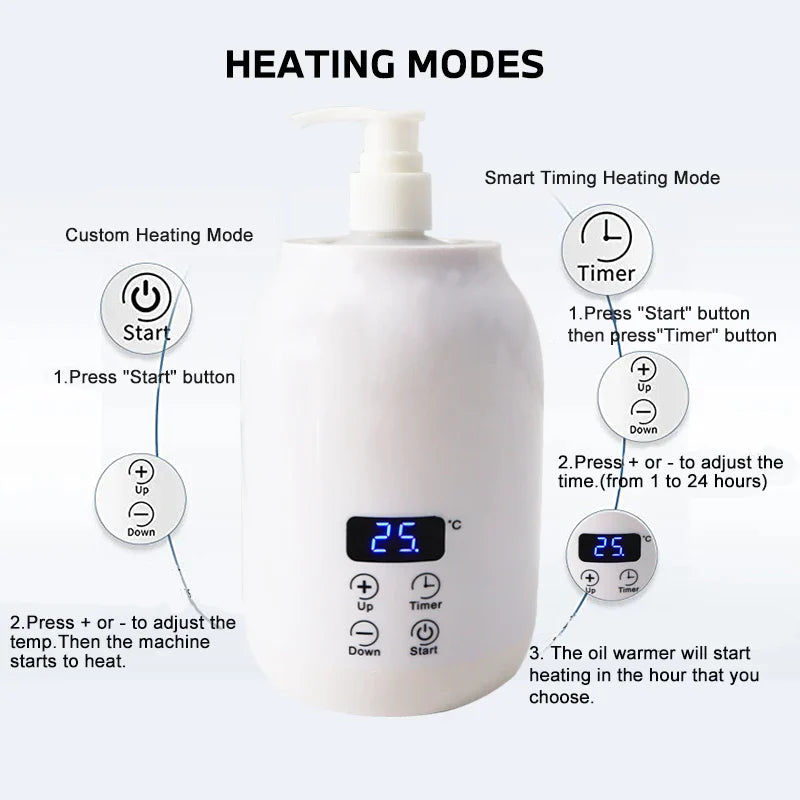 250ML Electric Massage Oil Warmer – Digital LED Touch Screen