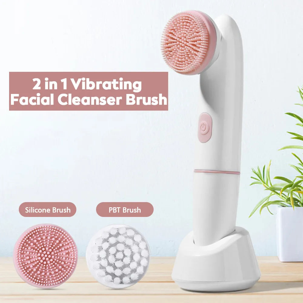 Dual-Action Facial Cleansing Brush