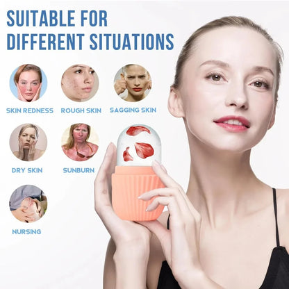 Ice Face Roller & Gua Sha Board Set - Facial Massage & Lifting Tools