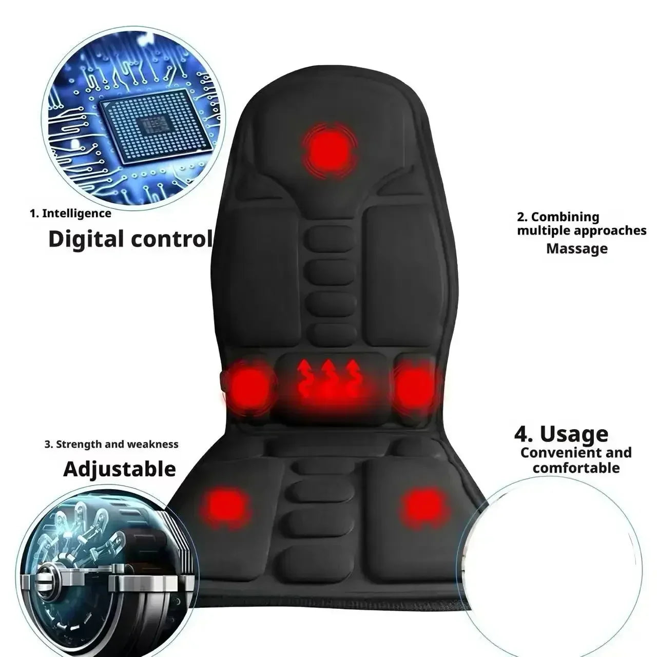 Multifunctional Massage Cushion for Home Use - Electric Neck and Back Vibration